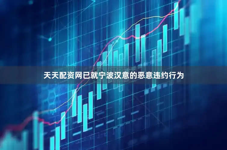 天天配资网已就宁波汉意的恶意违约行为
