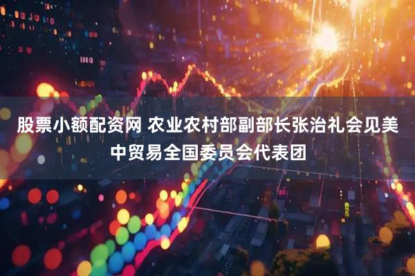 股票小额配资网 农业农村部副部长张治礼会见美中贸易全国委员会代表团